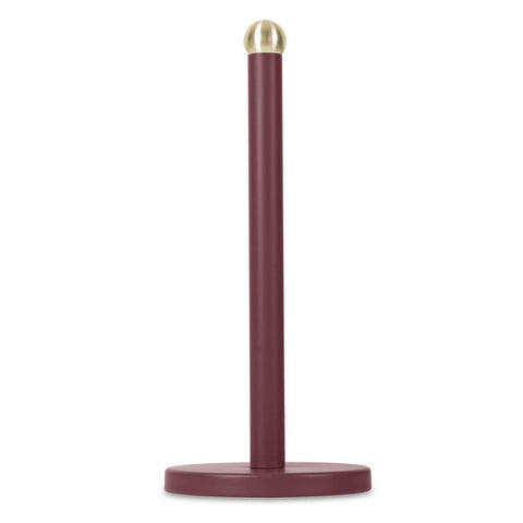 Product image of Kitchen roll holder. Part of the Leonardo Collection . Features: • Material: stainless steel with matt black coating • Size: 15*34 cm • Color: matt bordeaux. (Studio view). Official Berlinger Haus product, boosted by Promintra sl.