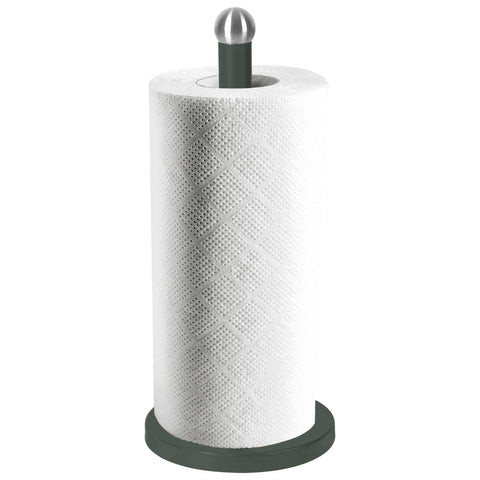 Imatge del producte del porta-rotlles de cuina. Forma part de la col·lecció Verd Mat. Característiques: • Material: acer inoxidable amb recobriment negre mat • Mida: 15*34 cm • Color: verd mat. (Vista d'estudi). Producte oficial de Berlinger, impulsat per Promintra sl.