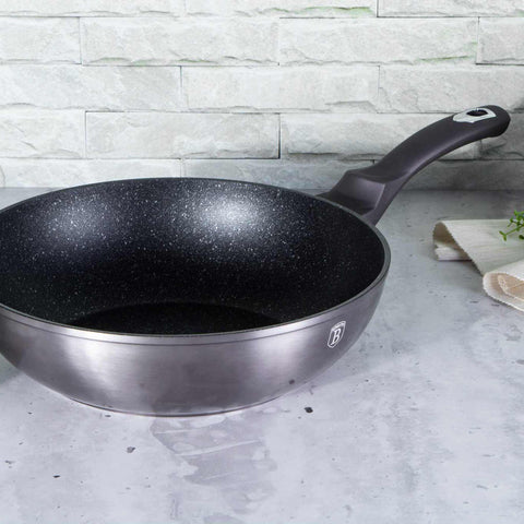 BH/6900, Wok 28cm, Gris fosc, Wok de 28 cm, Wok, Bateria de cuina, Cuina