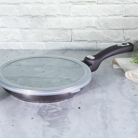 BH/6912, BH/6889, Sartén de 24 cm con mango desmontable, gris oscuro, sartén de 24 cm, mango desmontable, batería de cocina inteligente, sartén, batería de cocina, cocinar,Berlinger Haus, Promintra