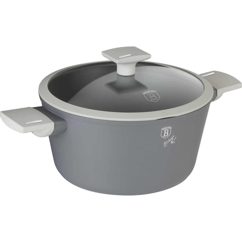 BH/7066, NUEVO, BH/8272, Cacerola con tapa 20cm, gris mate, cacerola 20 cm, cazuela, olla, cacerola con tapa, batería de cocina, cocinar,Berlinger Haus, Promintra