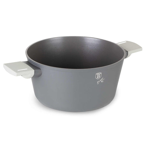 Product image of Casserole with lid 20cm. Part of the Aspen Collection . Features: • Material: forged aluminum with grey titan non-stick coating • Casserole with lid Ø20*10,4 cm 2,5L • Color: matt grey REGISTERED DESIGN BY BERLING.... (Studio view). Official Berlinger Haus product, boosted by Promintra sl.