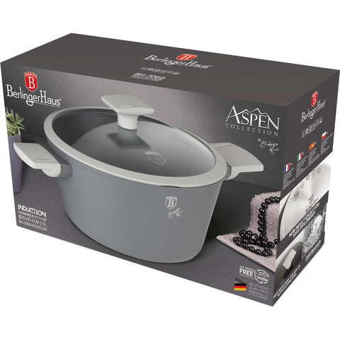 BH/7066, NUEVO, BH/8272, Cacerola con tapa 20cm, gris mate, cacerola 20 cm, cazuela, olla, cacerola con tapa, batería de cocina, cocinar,Berlinger Haus, Promintra