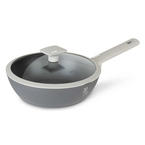 BH/7069, Sartén honda con tapa 24cm, Gris Mate, Sartén honda 24 cm, Sartén, Sartén honda, Sartén honda con tapa, Sartén, Batería de cocina, Cocina, Sartenes