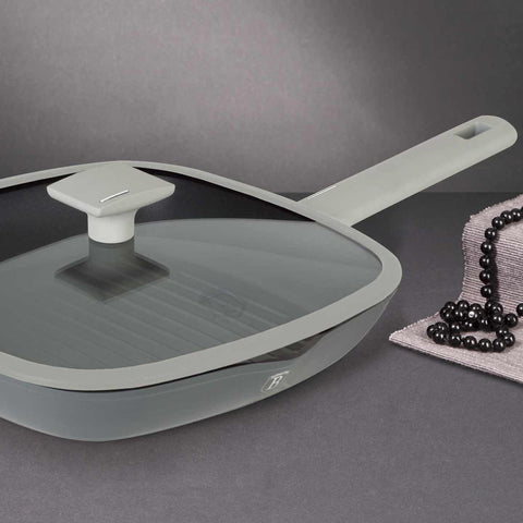 BH/7073, NUEVO, BH/7073N, Sartén grill con tapa 28 cm, gris mate, sartén grill 28 cm con tapa, sartén, sartén, sartén grill, sartén grill con tapa, batería de cocina, cocinar,Berlinger Haus, Promintra