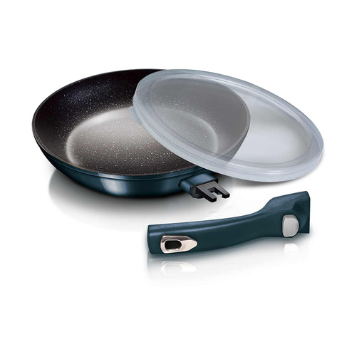 BH/7153, Paella de 28 cm amb mànec desmuntable, Aguamarina, Blau, Paella de 28 cm, Mango desmuntable, Bateria de cuina intel·ligent, Paella, Estris de cuina, Cuinar