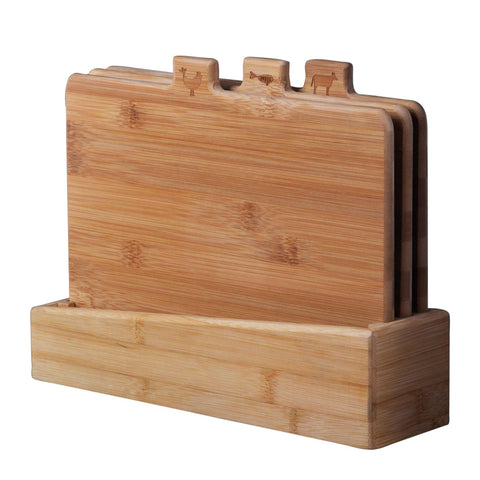 BH/7213, Juego de tablas de cortar de bambú, Madera, Juego de tablas de cortar, Juego de tablas de cortar de bambú con soporte, Cuchillos y herramientas de corte, Tabla de cortar