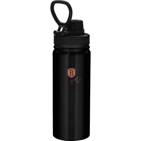 BH/7758, Botella deportiva 540 ml, negra, oro rosa, botella deportiva, botella de agua, cantimplora,Berlinger Haus, Promintra