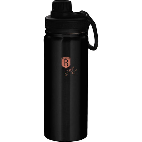 BH/7758, Botella deportiva 540 ml, negra, oro rosa, botella deportiva, botella de agua, cantimplora, Berlinger Haus, Promintra