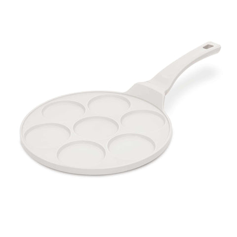 BH/7794, Molde para panqueques de 7 agujeros, 26 cm, color crema mate, molde para panqueques, aluminio fundido, molde para panqueques con agujeros, utensilios de cocina, cocina, sartenes, molde para crepes/panqueques
