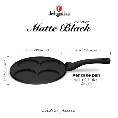 BH/7795,BH/1445,Molde para panqueques de 4 agujeros, 26 cm,Negro,Molde para panqueques,Aluminio fundido,Molde para panqueques con agujeros,Utensilios de cocina,Cocinar,Sartenes,Molde para crepes/panqueques