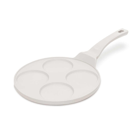BH/7796, Molde para panqueques de 4 agujeros, 26 cm, color crema mate, molde para panqueques, aluminio fundido, molde para panqueques con agujeros, utensilios de cocina, cocina, sartenes, molde para crepes/panqueques
