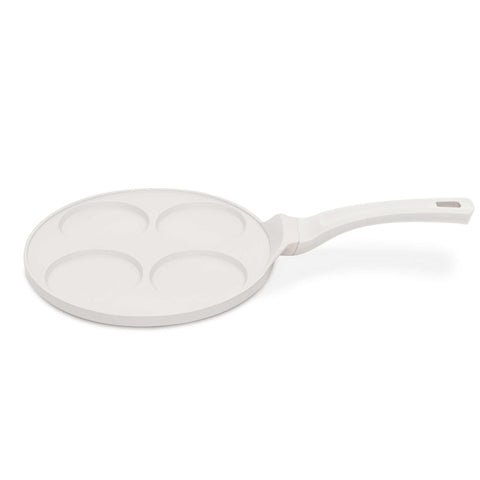 BH/7796, Molde para panqueques de 4 agujeros, 26 cm, color crema mate, molde para panqueques, aluminio fundido, molde para panqueques con agujeros, utensilios de cocina, cocina, sartenes, molde para crepes/panqueques