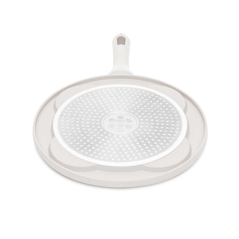 BH/7796, Molde para panqueques de 4 agujeros, 26 cm, color crema mate, molde para panqueques, aluminio fundido, molde para panqueques con agujeros, utensilios de cocina, cocina, sartenes, molde para crepes/panqueques