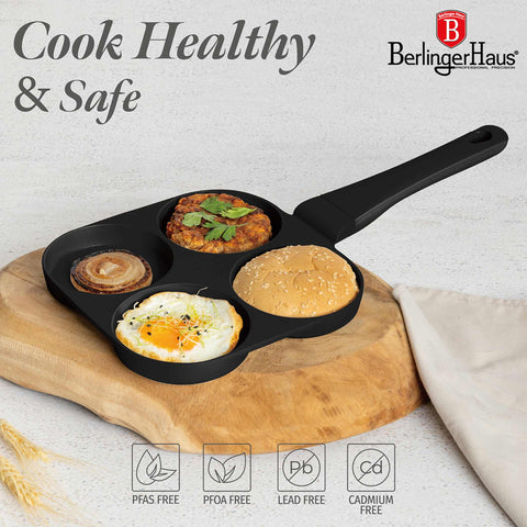 BH/7797,BH/1447N,Sartén para hamburguesas de 4 agujeros, 20 cm, Negra,Sartén para hamburguesas de 4 agujeros,Aluminio fundido,Sartén para hamburguesas,Sartén para panqueques,Sartén para huevos fritos,Sartén con agujeros,Sartén,Sartenes,Sartén para crepes/panqueques
