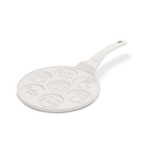 BH/7800, Molde para crepes con forma de animal, 7 agujeros, 26 cm, color crema mate, aluminio fundido, molde para crepes con agujeros, animal, utensilios de cocina, cocina, sartenes, molde para crepes/panqueques