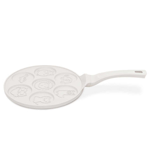 BH/7800, Molde para crepes con forma de animal, 7 agujeros, 26 cm, color crema mate, aluminio fundido, molde para crepes con agujeros, animal, utensilios de cocina, cocina, sartenes, molde para crepes/panqueques