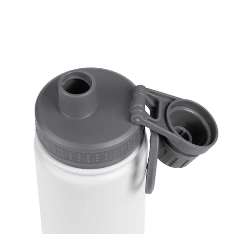 Product image of Sport bottle 540ml. Part of the Aspen Collection . Features: • Material: inner body 18/10 stainless steel • Capacity: 540 ml • Color: matt grey • Packing: half giftbox. (Studio view). Official Berlinger Haus product, boosted by Promintra sl.
