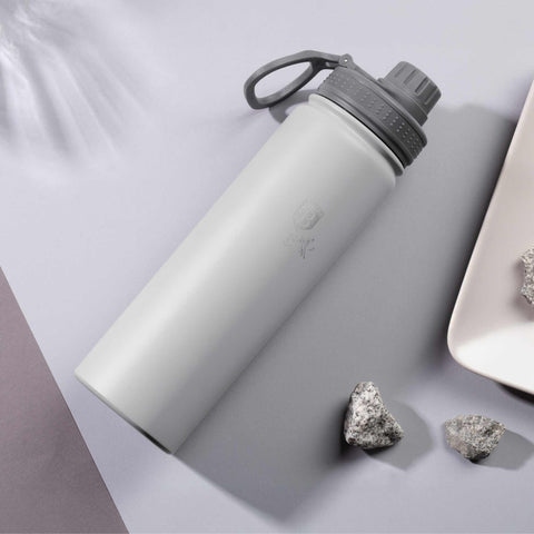 Product image of Sport bottle 540ml. Part of the Aspen Collection . Features: • Material: inner body 18/10 stainless steel • Capacity: 540 ml • Color: matt grey • Packing: half giftbox. (Studio view). Official Berlinger Haus product, boosted by Promintra sl.