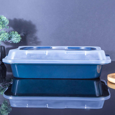 Asador Oblongo Con Tapa, Imagen lifestyle