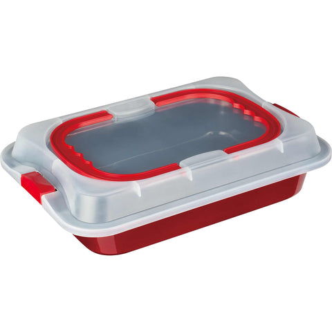 BH/7862, Rostidor rectangular amb tapa, color bordeus, vermell, utensilis per enfornar, rostidor rectangular a., rostidor rectangular, rostidor, fornejat