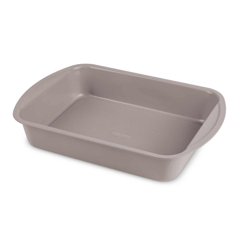 Product image of Oblong roaster 40x28,5cm. Part of the Taupe Collection . Features: • Material: carbon steel with titanPro non-stick coating • Size: 40*28,5*7 cm • Color: matt taupe. (Studio view). Official Berlinger Haus product, boosted by Promintra sl.