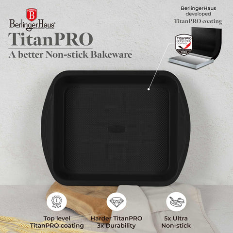BH/7910, Asador rectangular 40x28,5cm, Negro mate, Utensilios para hornear, Asador rectangular a., Asador rectangular, Asador, Hornear, Bandeja para asar
