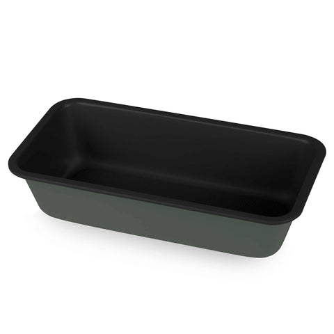 Product image of Loaf pan. Part of the Matte Green Collection . Features: • Material: carbon steel with non-stick titanPro coating • Size: 32*13,5*6,5 cm • Color: matt green. (Studio view). Official Berlinger Haus product, boosted by Promintra sl.