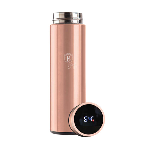 BH/7954, BH/7954A, Botella para beber con pantalla LED de temperatura 450 ml, Oro rosa, Botella para beber, Botella deportiva, Botella de agua, Frasco, Pantalla LED, Almacenamiento de alimentos, Botella
