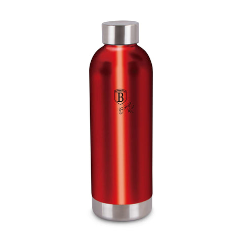 Imagem do produto: Garrafa térmica de 0,5L. Parte da Linha Metálica Edição Borgonha. Características: • Material: corpo interno em aço inoxidável 18/10 • Capacidade: 0,5 L • Cor: borgonha metálico • Embalagem: caixa de presente. (Imagem de estúdio). Produto oficial Berlinger Haus, com o apoio da Promintra sl.