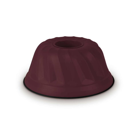 Product image of Bundt pan 25cm. Part of the Leonardo Collection . Features: • Material: carbon steel with titanPro non-stick coating • Size: 25*10,5 cm • Color: matt bordeaux. (Studio view). Official Berlinger Haus product, boosted by Promintra sl.