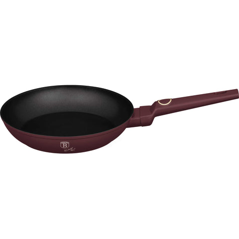 Product image of Frypan 24cm. Part of the Leonardo Collection . Features: • Material: forged aluminum with non-stick titanPro coating • Frypan Ø24*4,8 cm 1,7L • Color: matt bordeaux REGISTERED DESIGN BY BERLINGER HAUS!. (Studio view). Official Berlinger Haus product, boosted by Promintra sl.