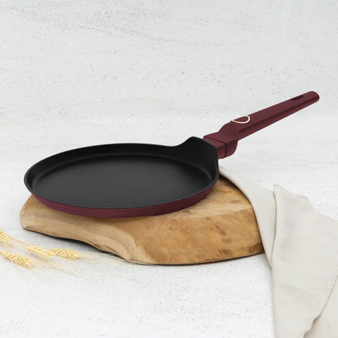 BH/8025, Sartén para crepes de 25 cm, Burdeos mate, Sartén para crepes de 25 cm, Sartén para crepes, Utensilios de cocina, Cocina, Sartenes, Sartén para crepes/panqueques