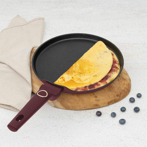 BH/8025, Sartén para crepes de 25 cm, Burdeos mate, Sartén para crepes de 25 cm, Sartén para crepes, Utensilios de cocina, Cocina, Sartenes, Sartén para crepes/panqueques