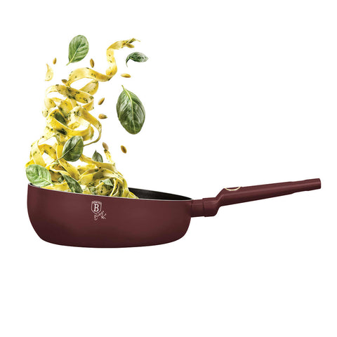 BH/8029, Sartén plegable de 26 cm, Burdeos mate, Sartén plegable de 26 cm, Sartén, Sartén plegable, Sartén, Batería de cocina, Cocina, Sartenes, Sartén doble