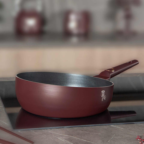 BH/8029, Sartén plegable de 26 cm, Burdeos mate, Sartén plegable de 26 cm, Sartén, Sartén plegable, Sartén, Batería de cocina, Cocina, Sartenes, Sartén doble