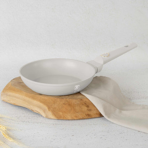 Product image of Frypan 20cm. Part of the Sahara Collection . Features: • Material: forged aluminum with non-stick titanPro coating • Frypan Ø20*4,5 cm 1,0L • Color: matt cream REGISTERED DESIGN BY BERLINGER HAUS!. (Conceptual view). Official Berlinger Haus product, boosted by Promintra sl.