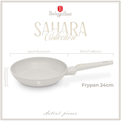 BH/8053, NUEVO, Sartén 24cm, crema mate, sartén 24 cm, sartén, sartén, batería de cocina, cocina,Berlinger Haus, Promintra