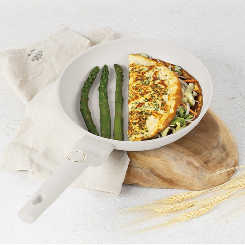 BH/8053, NUEVO, Sartén 24cm, crema mate, sartén 24 cm, sartén, sartén, batería de cocina, cocina,Berlinger Haus, Promintra