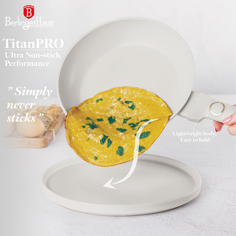 BH/8053, NUEVO, Sartén 24cm, crema mate, sartén 24 cm, sartén, sartén, batería de cocina, cocina,Berlinger Haus, Promintra