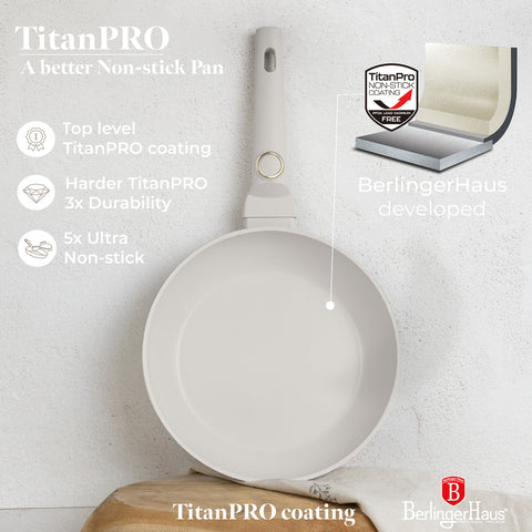 BH/8053, NUEVO, Sartén 24cm, crema mate, sartén 24 cm, sartén, sartén, batería de cocina, cocina,Berlinger Haus, Promintra