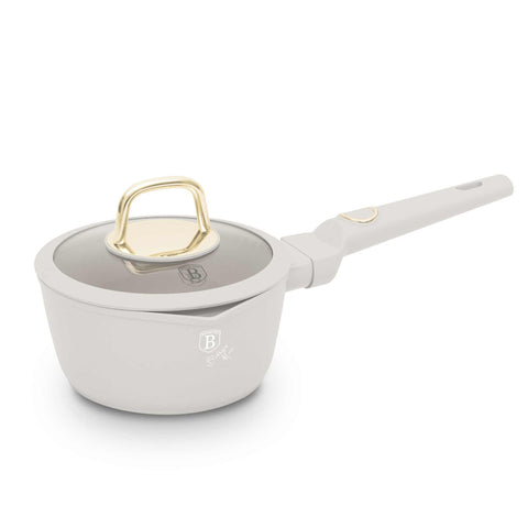 BH/8058, Caçarola de 16 cm com Tampa, Creme Fosco, Caçarola de 16 cm, Caçarola, Caçarola com Tampa, Utensílios de Cozinha, Cozinha