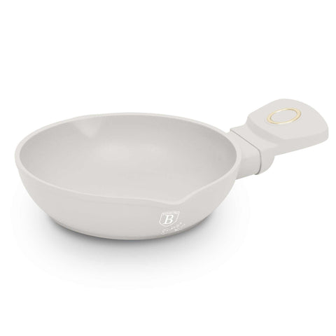 Product image of Mini pan 16cm. Part of the Sahara Collection . Features: • Material: forged aluminum with non-stick titanPro coating • Mini pan Ø16 cm • Color: matt cream REGISTERED DESIGN BY BERLINGER HAUS!. (Studio view). Official Berlinger Haus product, boosted by Promintra sl.