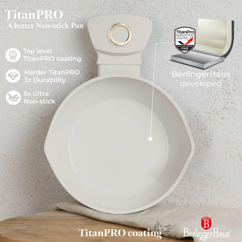BH/8076, Mini sartén 16cm, Crema Mate, mini sartén 16 cm, mini sartén, sartén, utensilios de cocina, cocina, sartenes