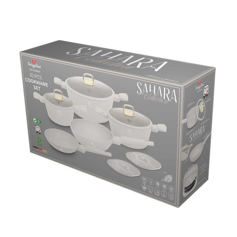 BH/8080N, BH/8080, juego de utensilios de cocina de 10 piezas, crema mate, juego de utensilios de cocina de 10 piezas, juego de ollas y sartenes, juego, cocina, batería de cocina, Berlinger Haus, Promintra, caja de regalo, conceptual, estilo de vida