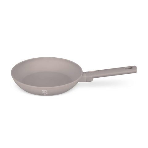 Product image of Frypan 24cm. Part of the Taupe Collection . Features: • Material: forged aluminum with non-stick titanPro coating • Frypan Ø24*4,8 cm 1,7L • Color: matt taupe REGISTERED DESIGN BY BERLINGER HAUS!. (Studio view). Official Berlinger Haus product, boosted by Promintra sl.