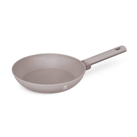 Product image of Frypan 24cm. Part of the Taupe Collection . Features: • Material: forged aluminum with non-stick titanPro coating • Frypan Ø24*4,8 cm 1,7L • Color: matt taupe REGISTERED DESIGN BY BERLINGER HAUS!. (Studio view). Official Berlinger Haus product, boosted by Promintra sl.