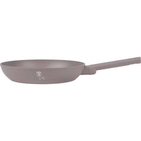 Product image of Frypan 28cm. Part of the Taupe Collection . Features: • Material: forged aluminum with non-stick titanPro coating • Frypan Ø28*5,2 cm 2,4L • Color: matt taupe REGISTERED DESIGN BY BERLINGER HAUS!. (Studio view). Official Berlinger Haus product, boosted by Promintra sl.