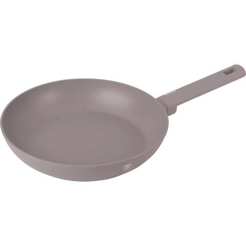 Product image of Frypan 28cm. Part of the Taupe Collection . Features: • Material: forged aluminum with non-stick titanPro coating • Frypan Ø28*5,2 cm 2,4L • Color: matt taupe REGISTERED DESIGN BY BERLINGER HAUS!. (Studio view). Official Berlinger Haus product, boosted by Promintra sl.