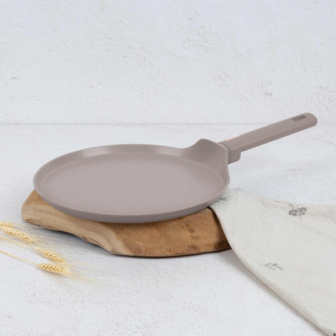 BH/8086, Sartén para panqueques de 28 cm, color topo mate, sartén para panqueques de 28 cm, sartén para panqueques, utensilios de cocina, cocina, sartenes, sartén para crepes/panqueques